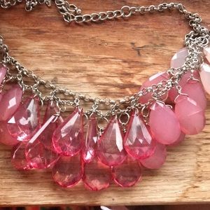 Layered pink statement necklace